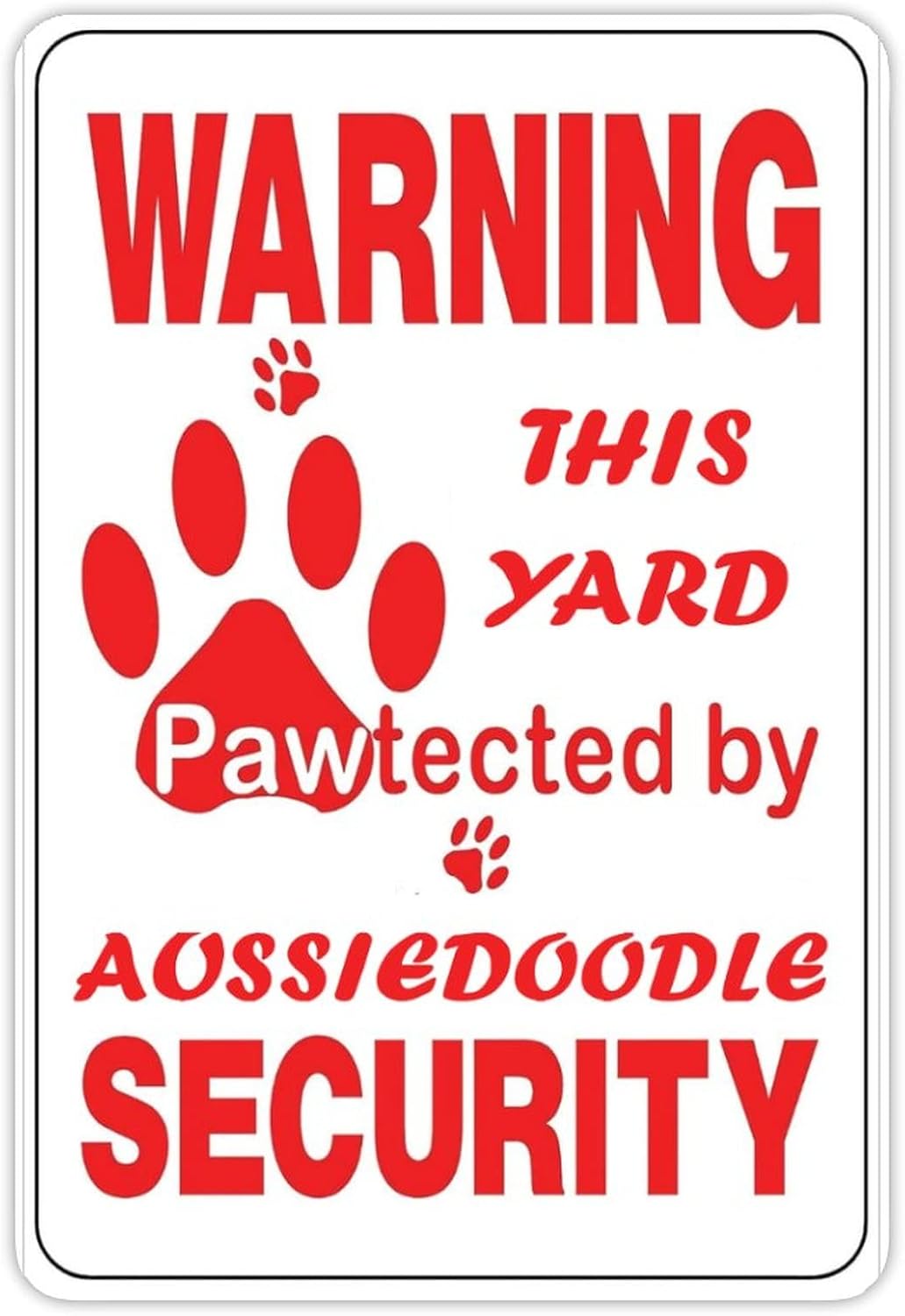 Home Security Yard Sign - Aviso: Este Quintal Protegido por Aussiedoodle