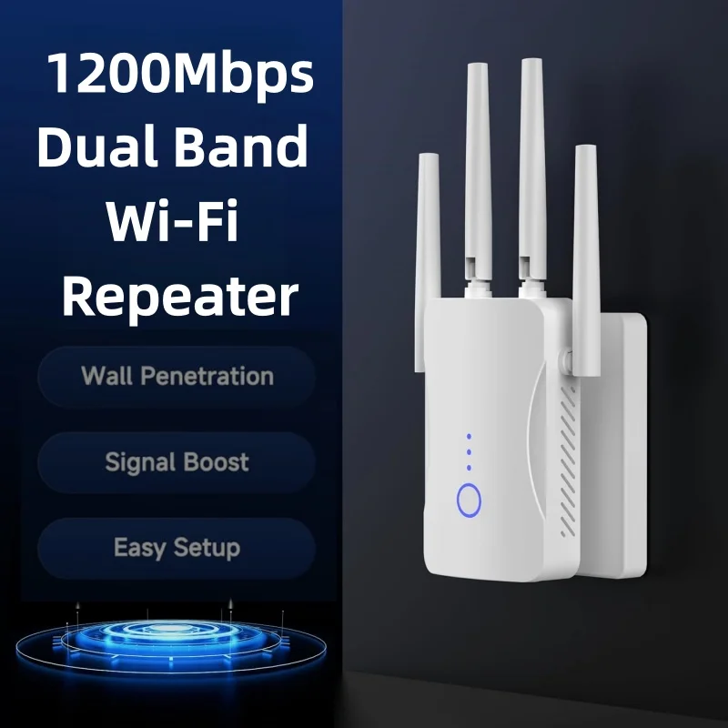 Home Security No Wifi - Repetidor WiFi Dual Band 2.4G/5GHz 1200Mbps,