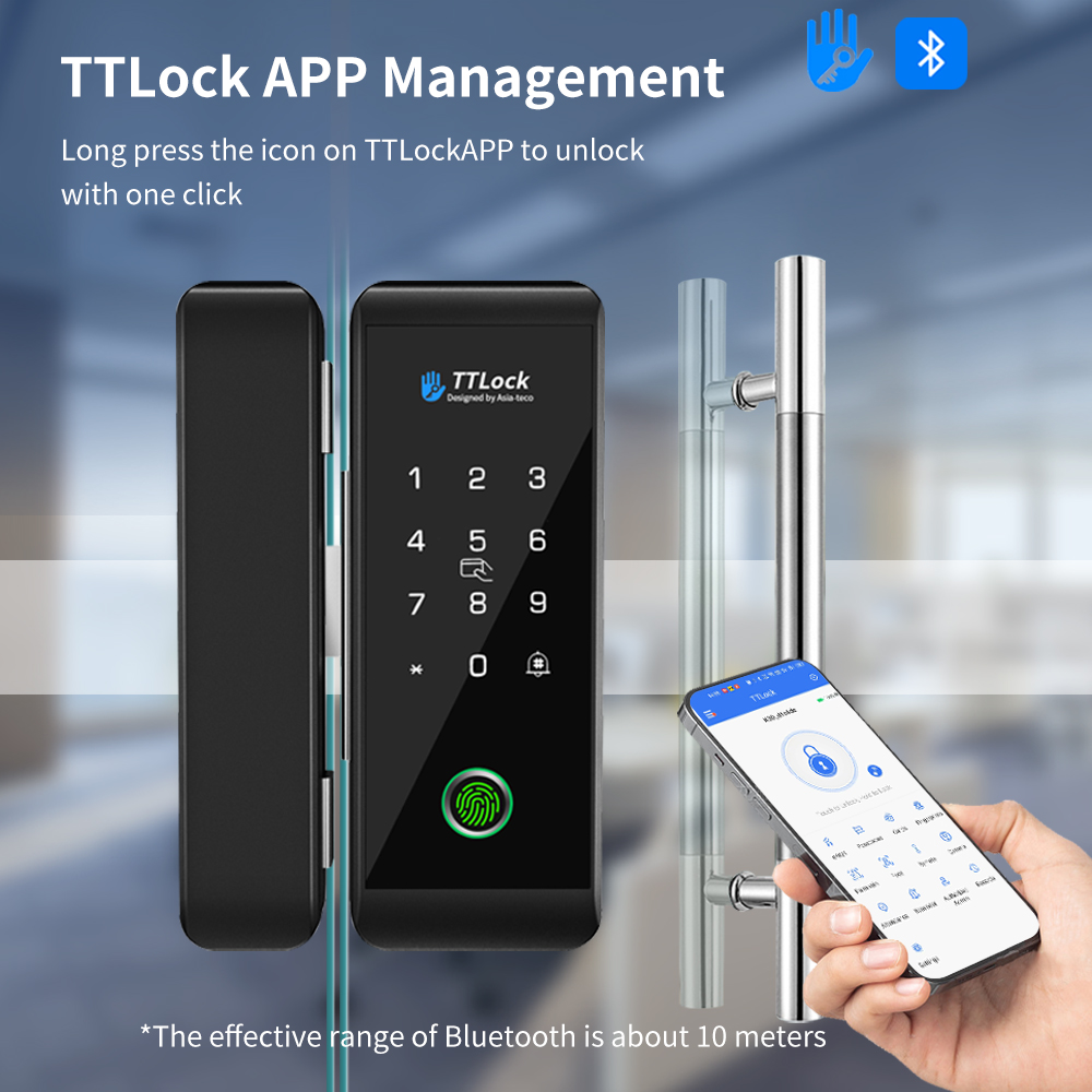 Home Security Safe - Ttlock fechadura de vidro inteligente reconhecimento