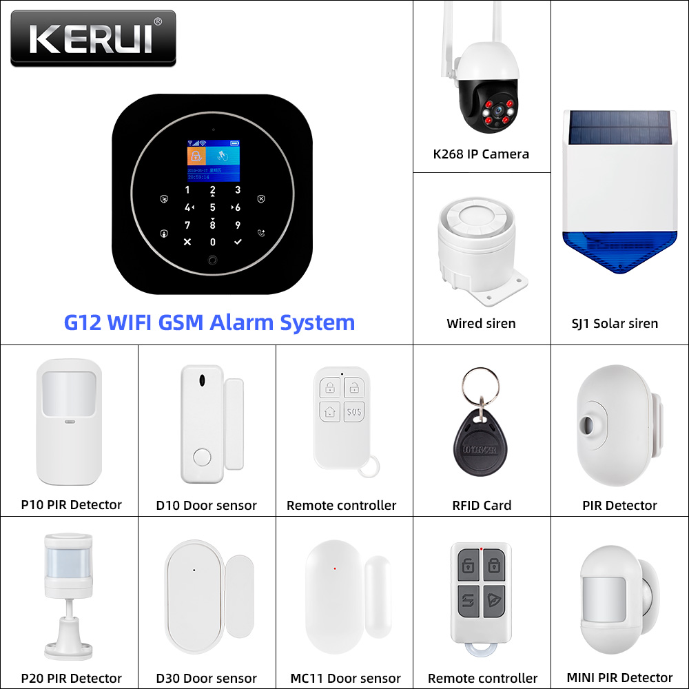 Kerui g12 2g wifi sistema de a - Home Security No Wifi avaliação e preço