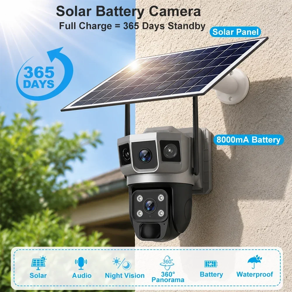 Câmera V380 4K com 3 Telas, 4G - Home Security Ideas avaliação e preço